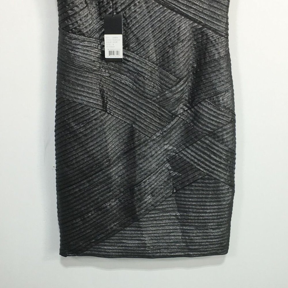 Tadashi Shoji Basket Weave Embellished Bodice Dress, Women's Size M -Shadow Grey - Picture 9 of 12